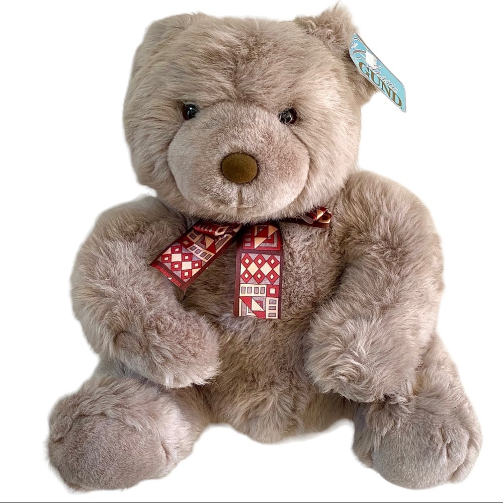 VINTAGE CLASSIC GUND MISTY 2345 TEDDY BEAR W/ BOW PLUSH STUFFED ANIMAL 16” NWT